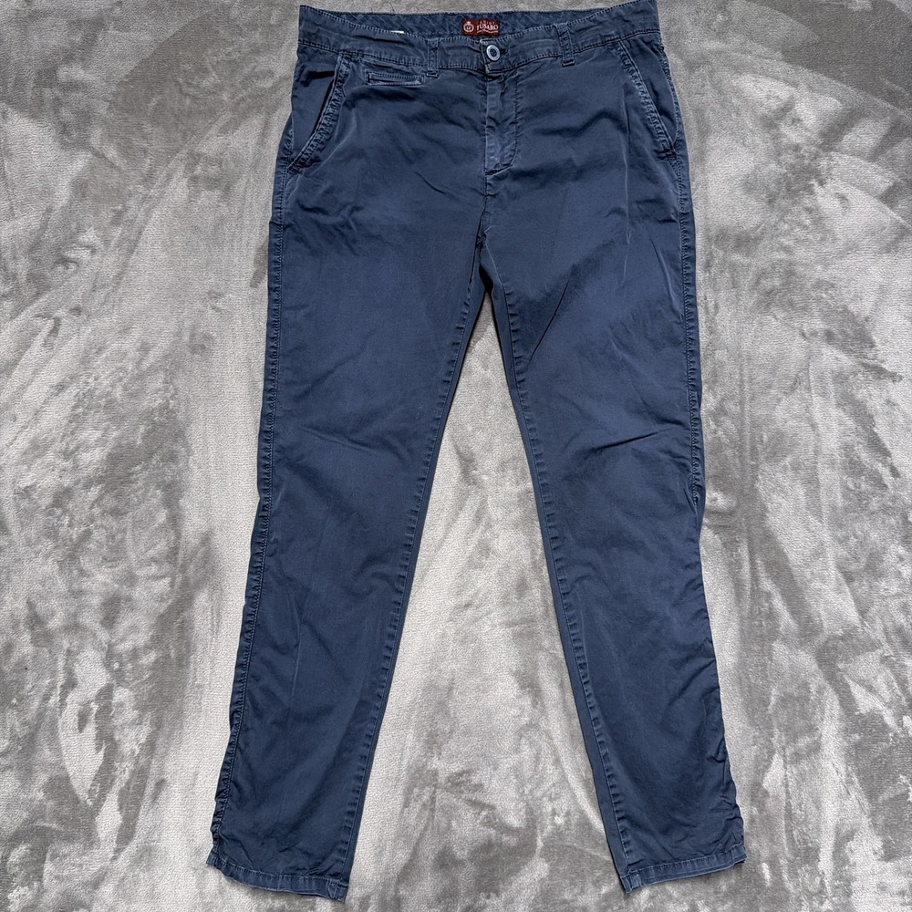 Luigi Fusaro Pants Mens‎ 32x31 Navy Blue Stretch Chino Italy